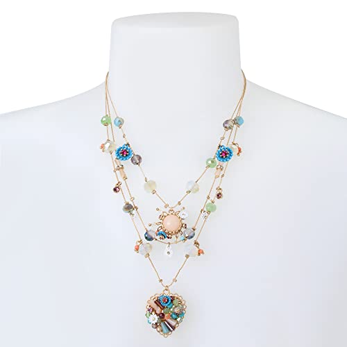 Betsey Johnson Woven Heart Layered Necklace