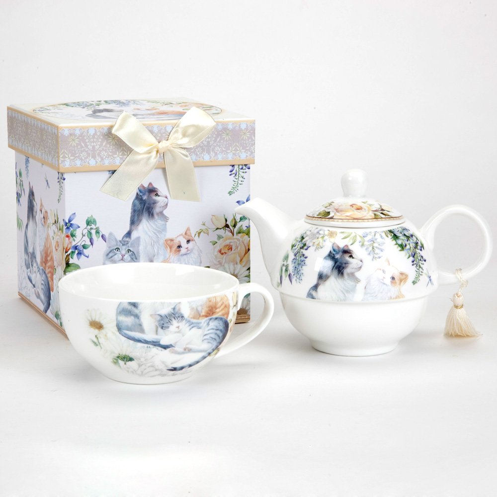 Adorable Single Serving Kitty Tea Set